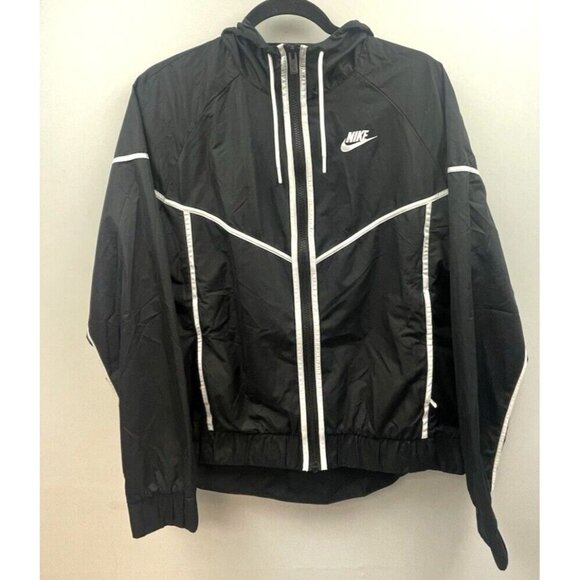 Nike Light Vented Zip Jacket Black Womens M Windbreaker With Zippered Pockets - Picture 14 of 16
